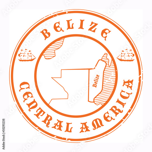 Vector: Grunge rubber stamp with the name and map of Belize, vector Grunge rubber stamp with the name and map of Belize, vector