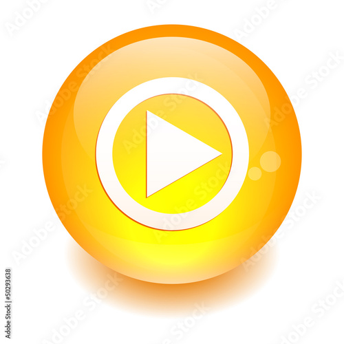 Vector: Button sphere flash games Internet orange Button sphere flash games Internet orange
