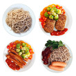 Photo: plates with fast food plates with fast food
