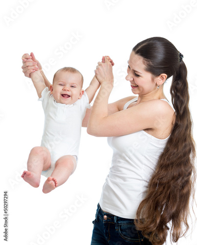 Photo: mother playing with her baby girl mother playing with her baby girl