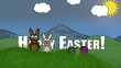 Happy Easter Animation with Easter Bunnies