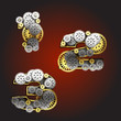 Vector metal figure  with gearwheels