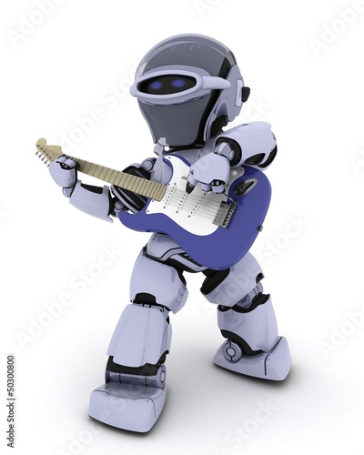 Illustration: Robot playing the guitar Robot playing the guitar