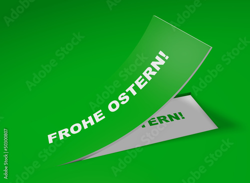 Illustration: 3D Etikett Grün - Frohe Ostern! 3D Etikett Grün - Frohe Ostern!