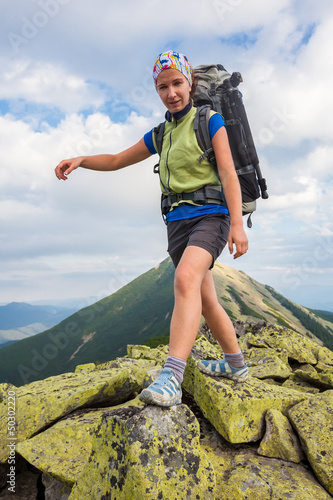 Photo: Hiking in Carpathian mountains Hiking in Carpathian mountains