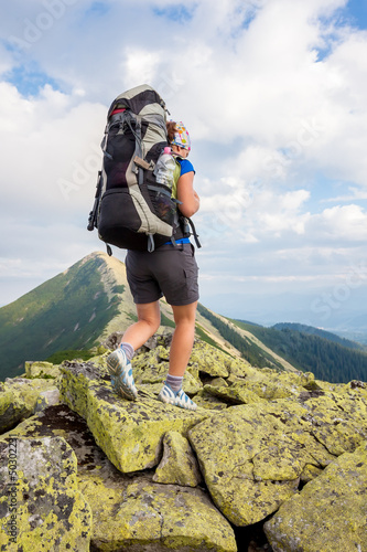 Photo: Hiking in Carpathian mountains Hiking in Carpathian mountains