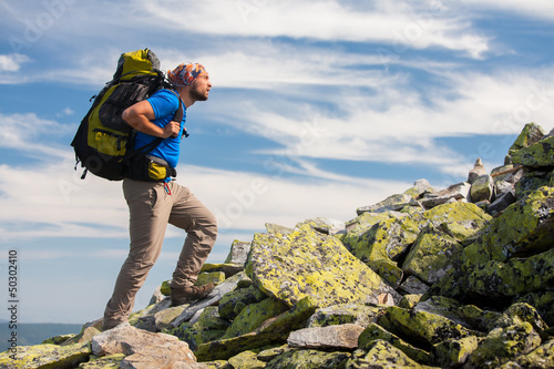 Photo: Hiking in Carpathian mountains Hiking in Carpathian mountains
