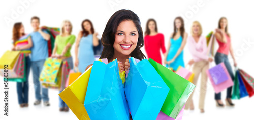 Photo: Group of shopping woman. Group of shopping woman.