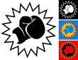 Punch in boxing glove