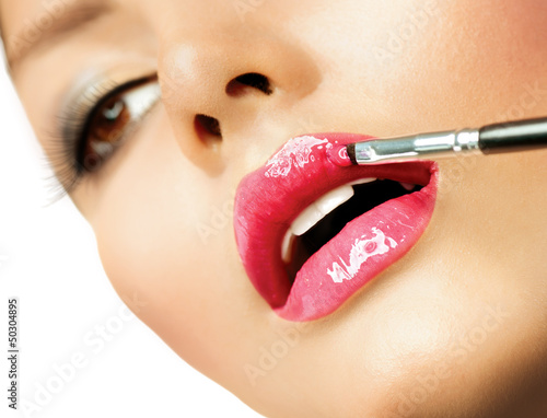 Photo: Professional Make-up. Lipgloss. Lipstick Professional Make-up. Lipgloss. Lipstick