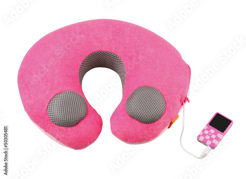 Photo: Neck pillow with the MP3 player Neck pillow with the MP3 player