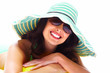Woman relaxing on the beach.