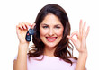 Woman with a car keys.