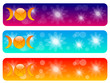 Set banners con le fasi pagane della luna