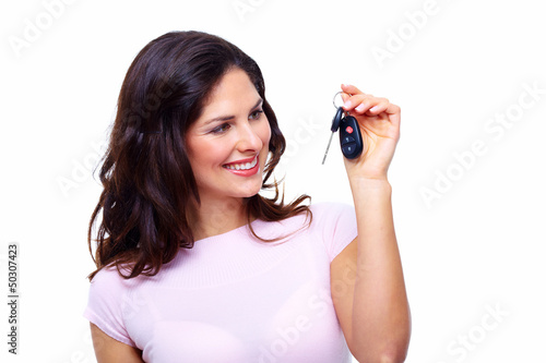 Photo: Woman with a car keys. Woman with a car keys.