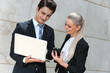 Photo: Business couple reviewing data. Business couple reviewing data.