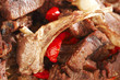 Roasted ribs and vegetables