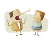 ethics concept of business boss  lying  an employee