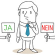 Geschäftsmann, Entscheidung, Ja oder Nein