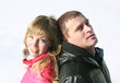 Young loving couple on appointment on the nature, love story