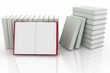 3d books on background white