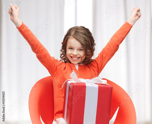 Photo: girl with gift box girl with gift box