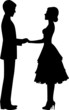 Vector: Silhouette of a couple holding hands Silhouette of a couple holding hands
