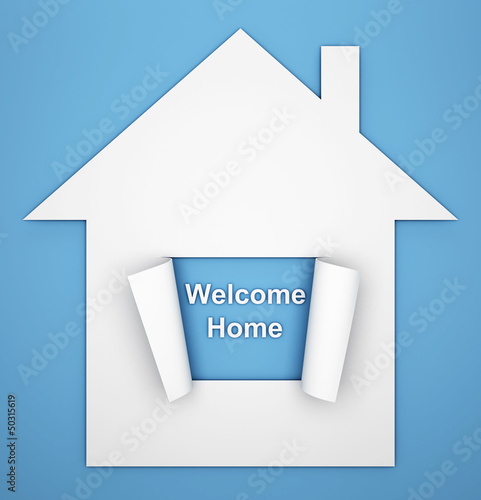 Illustration: House with open window House with open window