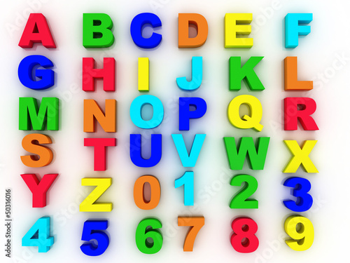 Illustration: full alphabet with numerals full alphabet with numerals