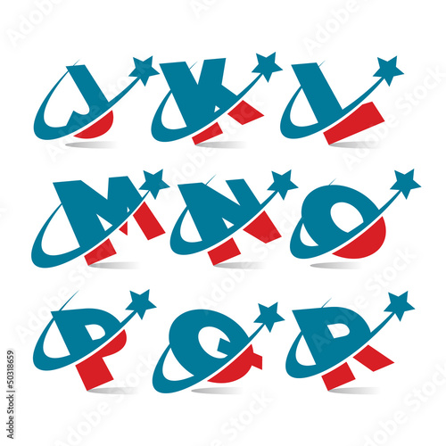 Vector: Swoosh Patriotic Alphabet Set 2 Swoosh Patriotic Alphabet Set 2