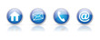 Blue rounded contact icons vector