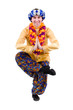 man doing yoga exercise in pose of namaste