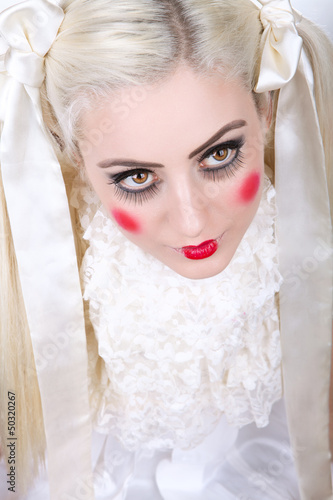 Photo: Girl with a dolly makeup Girl with a dolly makeup