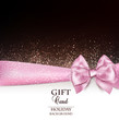 Gorgeous holiday background with pink bow and copy space. Vector
