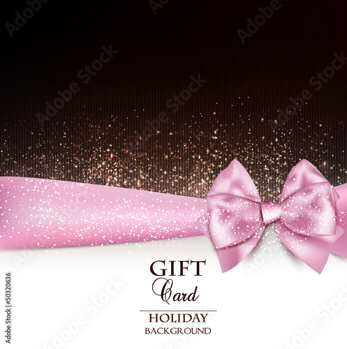 Vector: Gorgeous holiday background with pink bow and copy space. Vector Gorgeous holiday background with pink bow and copy space. Vector