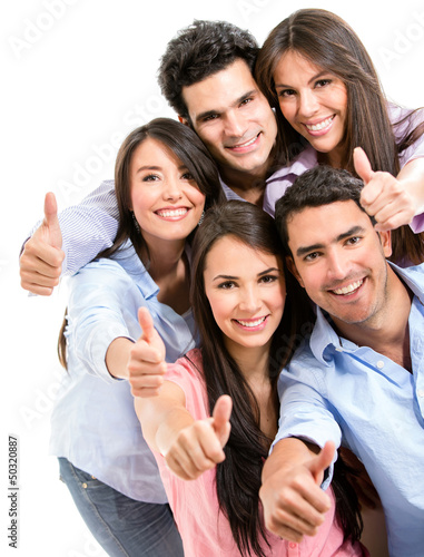 Photo: Friends with thumbs up Friends with thumbs up