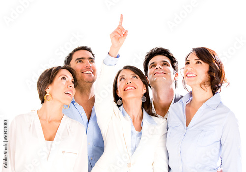 Photo: Business group pointing up Business group pointing up