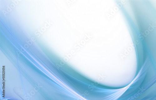 Illustration: Elegant gentle light blue waves on white background Elegant gentle light blue waves on white background