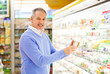 Man shopping at the supermarket