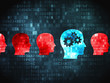 Education concept: Head Whis Gears on digital background