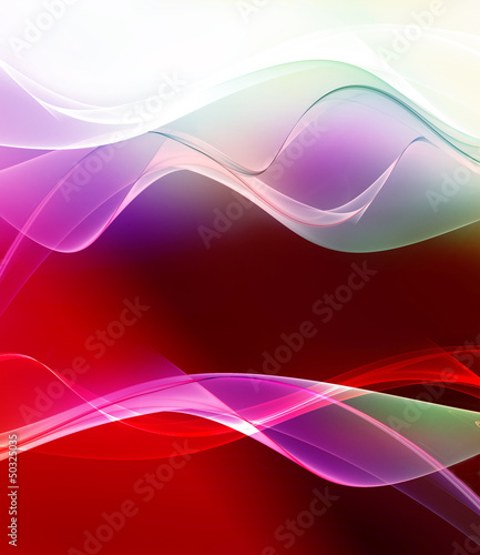 Illustration: Abstract gentle pink waves on red background Abstract gentle pink waves on red background