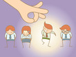 cartoon character concept for layoff employee
