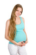Portrait of a beautiful pregnant woman. isolated on white