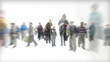 Isolated Crowd of people moving towards with Alpha