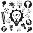 Light bulbs. Vector bulb icon set