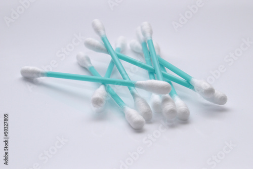 Photo: Blue cotton swab Blue cotton swab