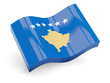 3d flag of kosovo isolated on white