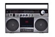 retro ghetto blaster isolated with clipping path
