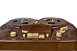 vintage reel-to-reel recorder, close up