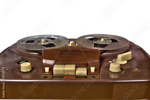 Photo: vintage reel-to-reel recorder, close up vintage reel-to-reel recorder, close up
